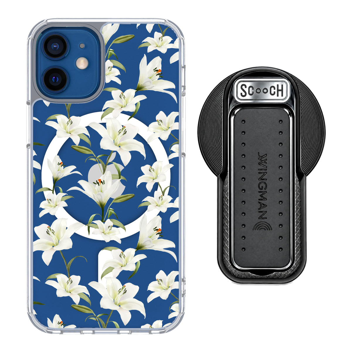 MagCase Lilies for iPhone 12 mini with Black Wingback for MagSafe