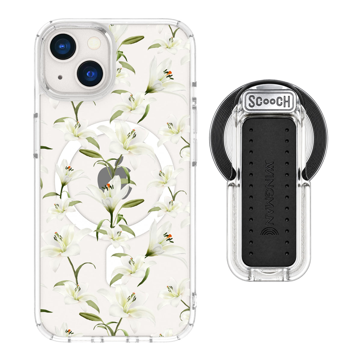 MagCase Lilies for iPhone 13 with Clear Wingback for MagSafe