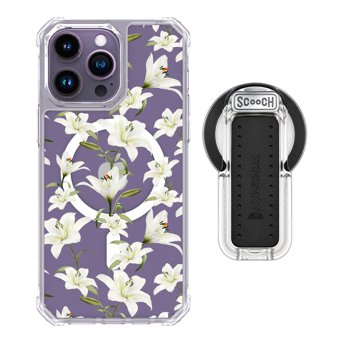 MagCase Lilies for iPhone 14 Pro Max with Clear Wingback for MagSafe