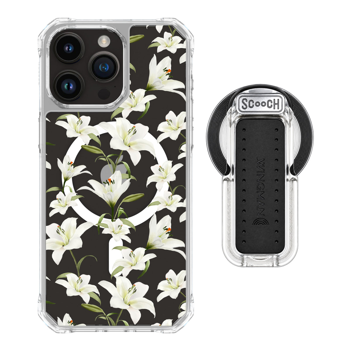 MagCase Lilies for iPhone 15 Pro Max with Clear Wingback for MagSafe