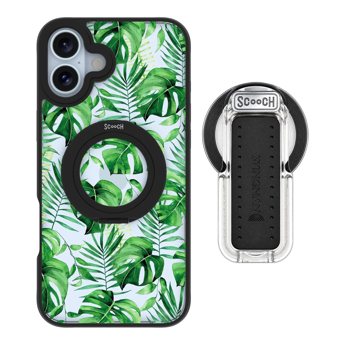 HaloCase Monstera for iPhone 16 Plus with Clear Wingback for MagSafe