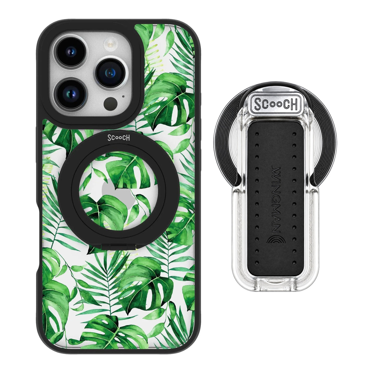 HaloCase Monstera for iPhone 16 Pro with Clear Wingback for MagSafe