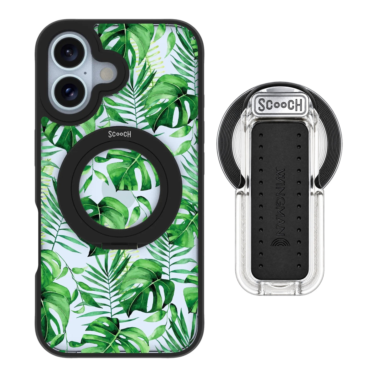 HaloCase Monstera for iPhone 16 with Clear Wingback for MagSafe
