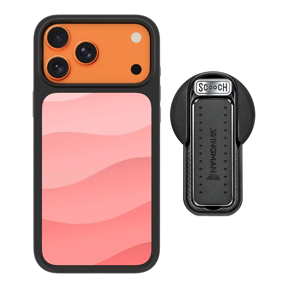 MagCase Pink Waves for iPhone 17 Pro Max with Black Wingback for MagSafe