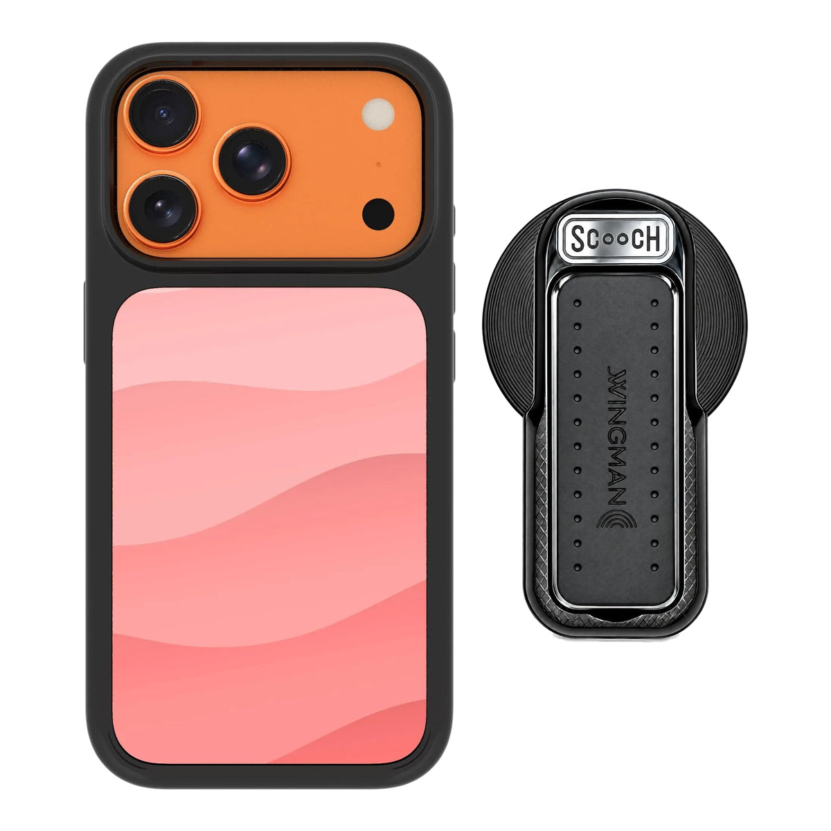MagCase Pink Waves for iPhone 17 Pro with Black Wingback for MagSafe