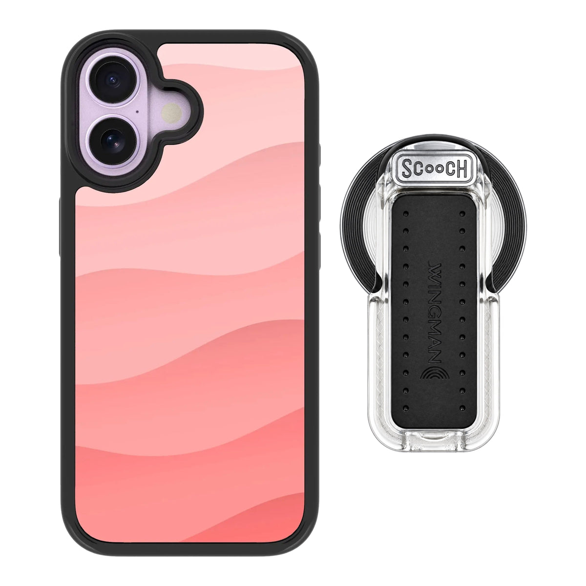 MagCase Pink Waves for iPhone 17 with Clear Wingback for MagSafe