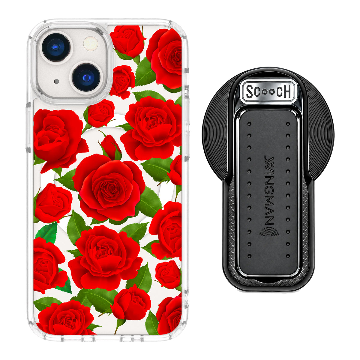 MagCase Rose Garden for iPhone 13 mini with Black Wingback for MagSafe
