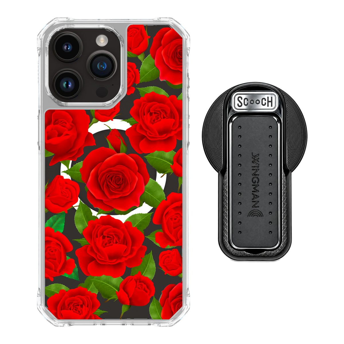 MagCase Rose Garden for iPhone 15 Pro Max with Black Wingback for MagSafe