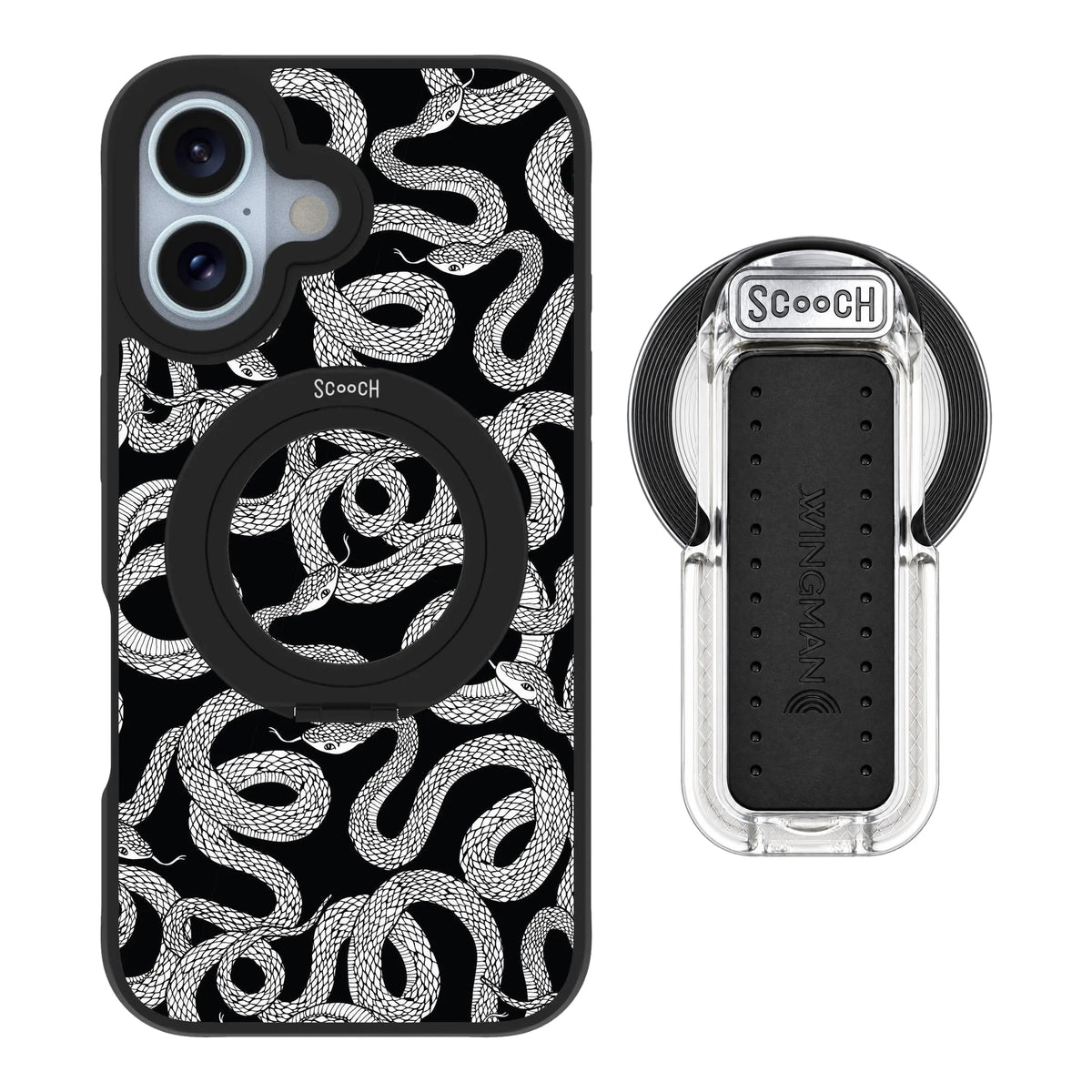 HaloCase Snakes for iPhone 16 with Clear Wingback for MagSafe