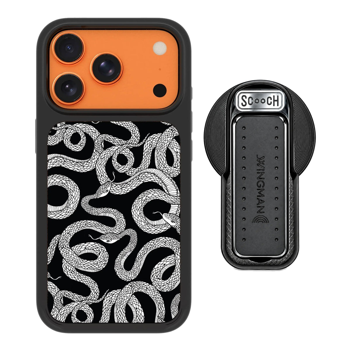 MagCase Snakes for iPhone 17 Pro with Black Wingback for MagSafe