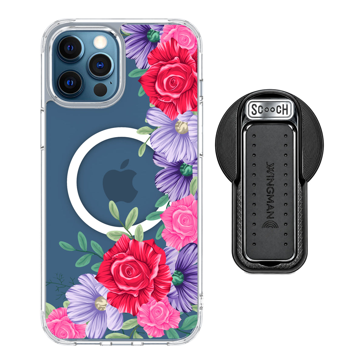 MagCase Spring Blossom for iPhone 12 Pro Max with Black Wingback for MagSafe