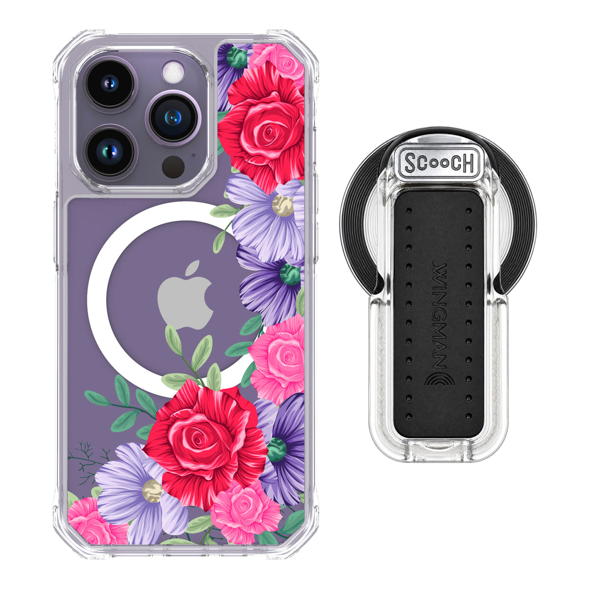 MagCase Spring Blossom for iPhone 14 Pro with Clear Wingback for MagSafe