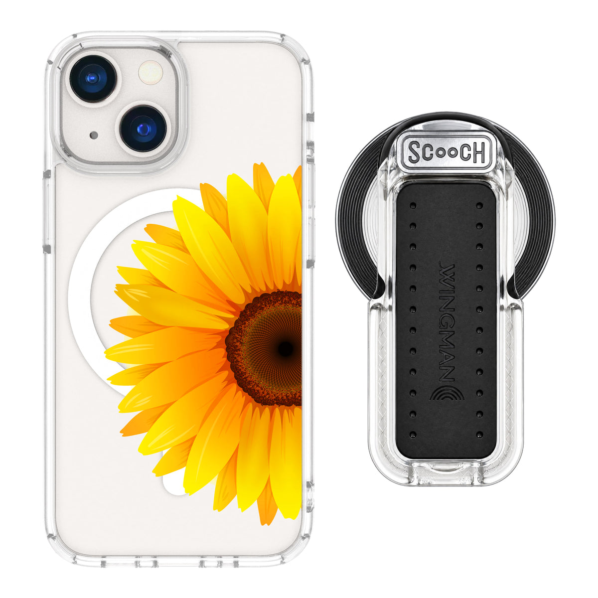 MagCase Sunflower for iPhone 13 mini with Clear Wingback for MagSafe