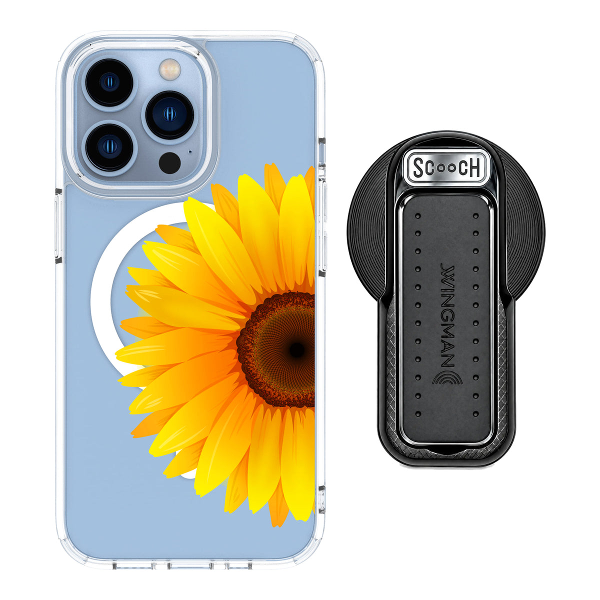 MagCase Sunflower for iPhone 13 Pro with Black Wingback for MagSafe