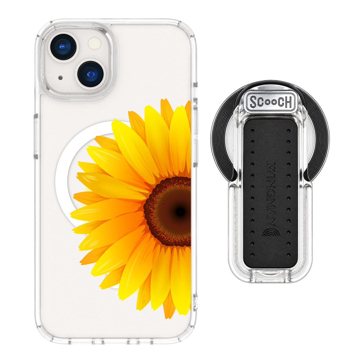 MagCase Sunflower for iPhone 13 with Clear Wingback for MagSafe