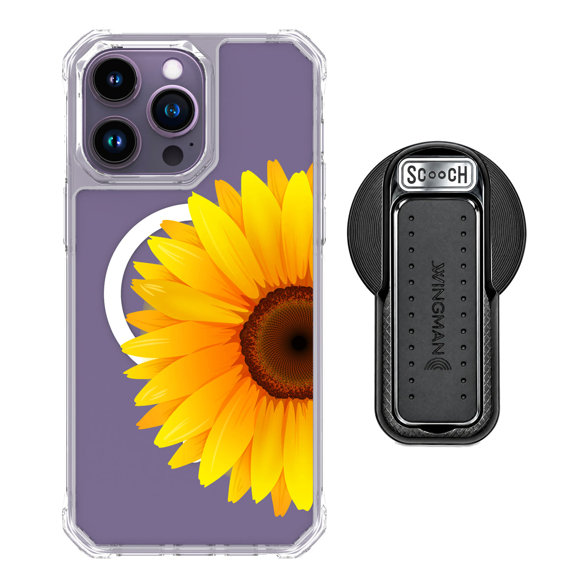 MagCase Sunflower for iPhone 14 Pro Max with Black Wingback for MagSafe