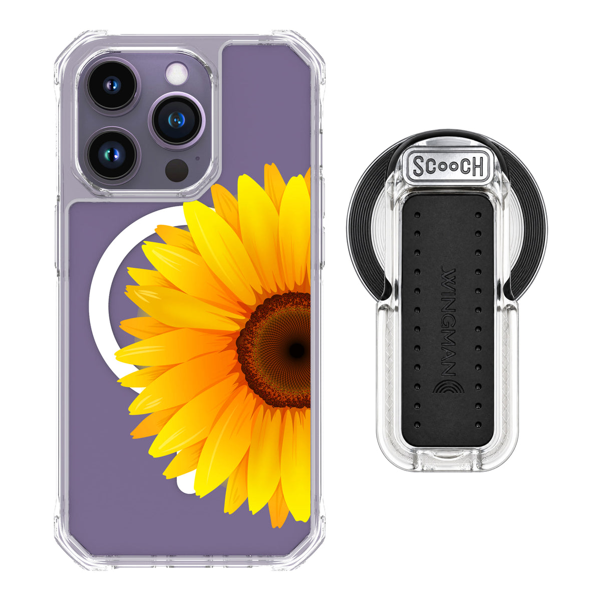 MagCase Sunflower for iPhone 14 Pro with Clear Wingback for MagSafe