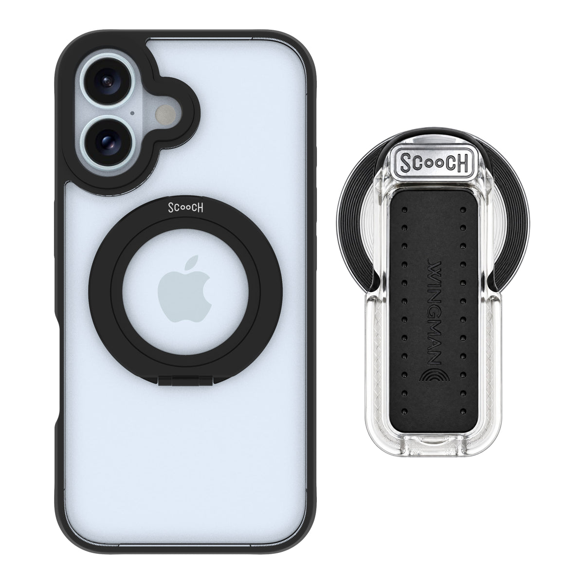 HaloCase Tuxedo Clear for iPhone 16 with Clear Wingback for MagSafe