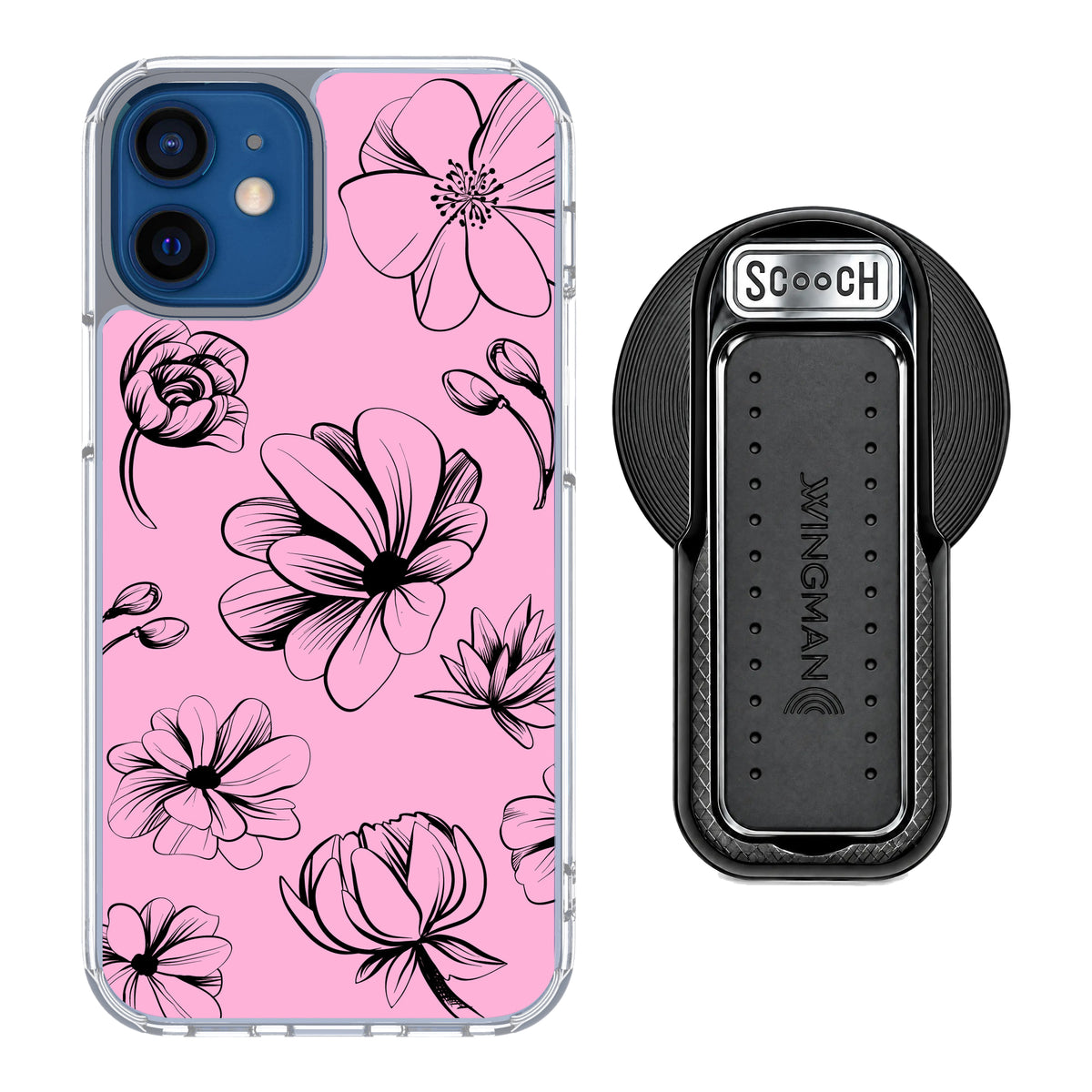 MagCase Vintage Flowers for iPhone 12 mini with Black Wingback for MagSafe