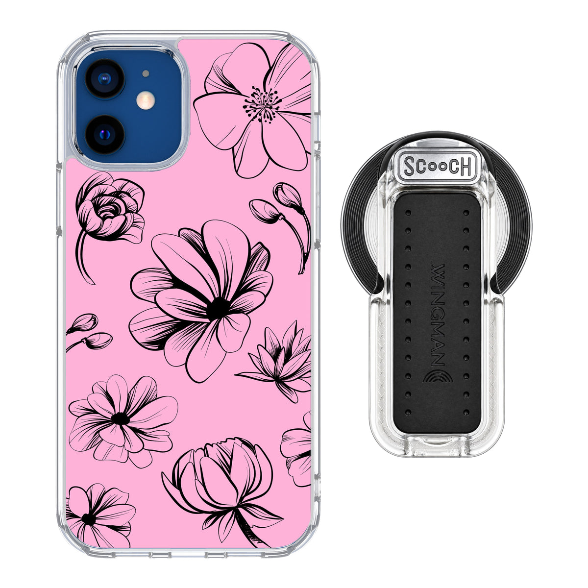 MagCase Vintage Flowers for iPhone 12 with Clear Wingback for MagSafe