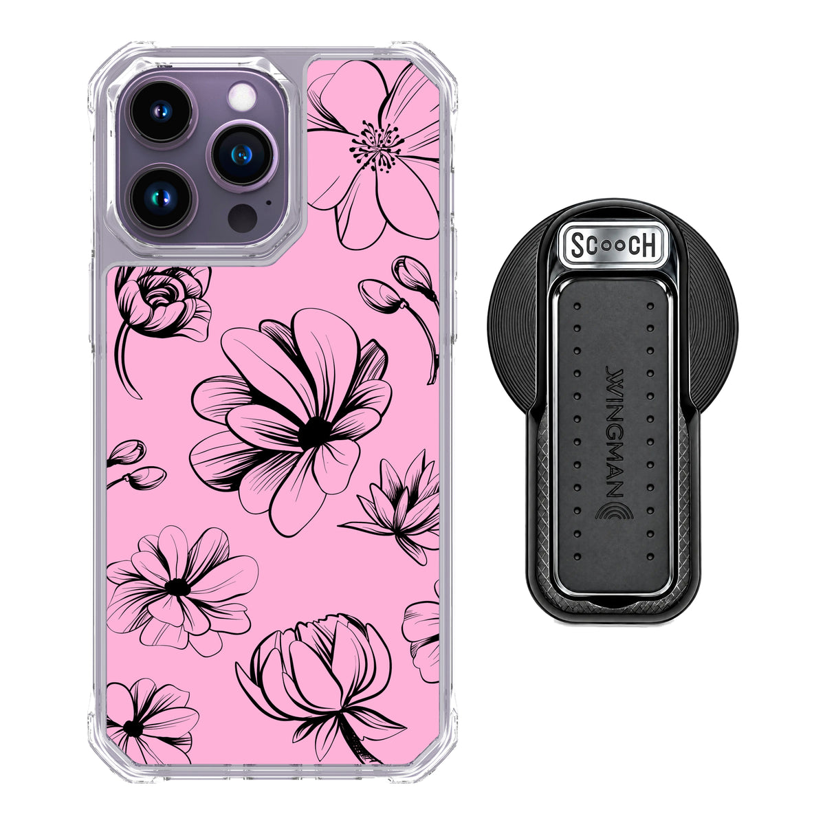 MagCase Vintage Flowers for iPhone 14 Pro Max with Black Wingback for MagSafe