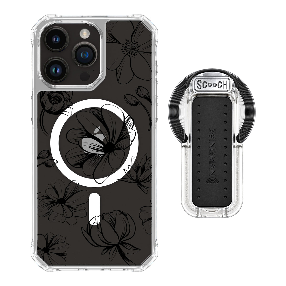 MagCase Vintage Flowers for iPhone 15 Pro Max with Clear Wingback for MagSafe