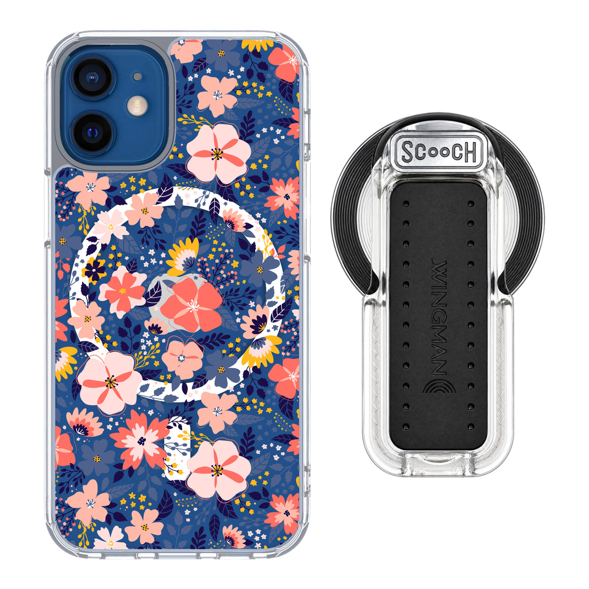MagCase Wildflowers for iPhone 12 mini with Clear Wingback for MagSafe