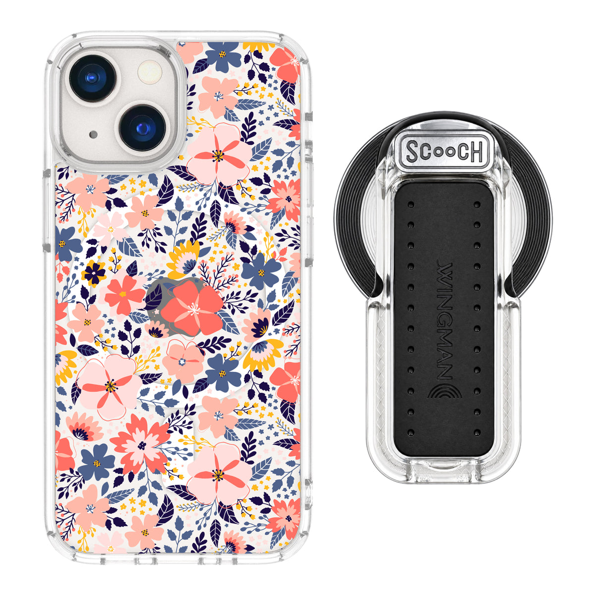 MagCase Wildflowers for iPhone 13 mini with Clear Wingback for MagSafe