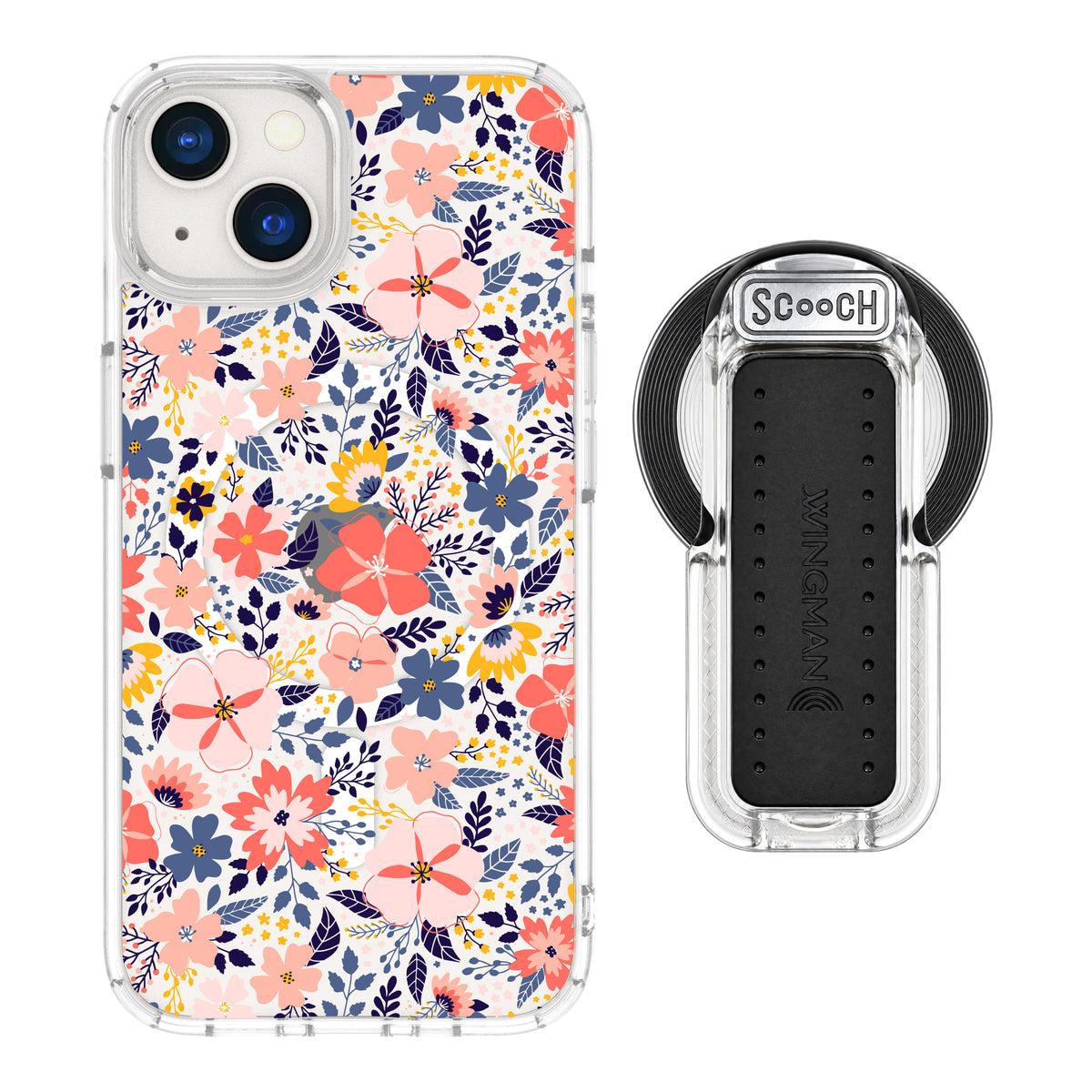 MagCase Wildflowers for iPhone 13 with Clear Wingback for MagSafe