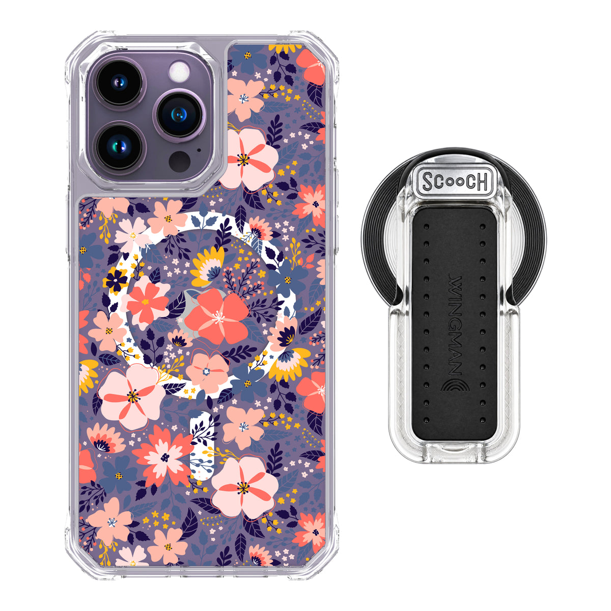 MagCase Wildflowers for iPhone 14 Pro Max with Clear Wingback for MagSafe
