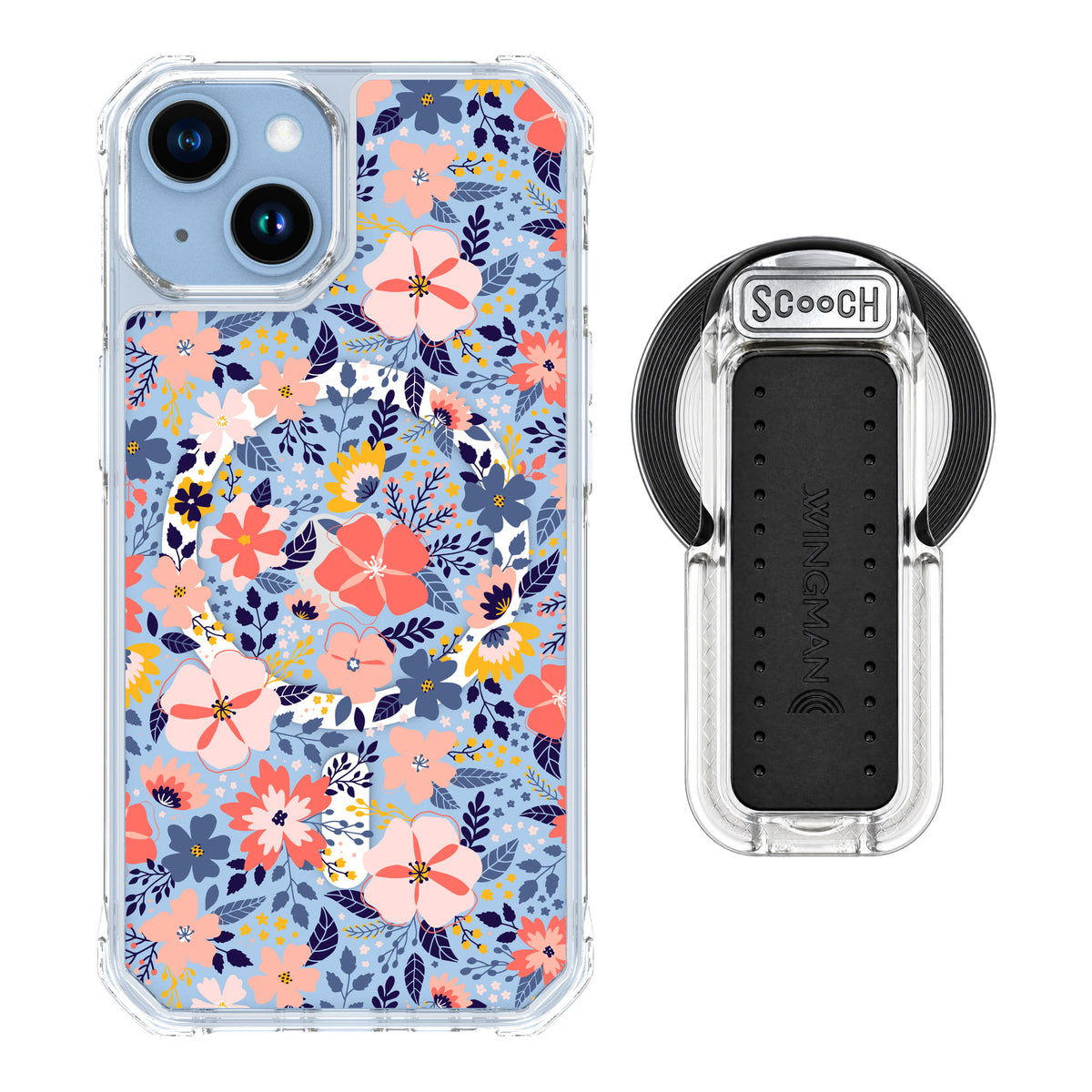 MagCase Wildflowers for iPhone 14 with Clear Wingback for MagSafe