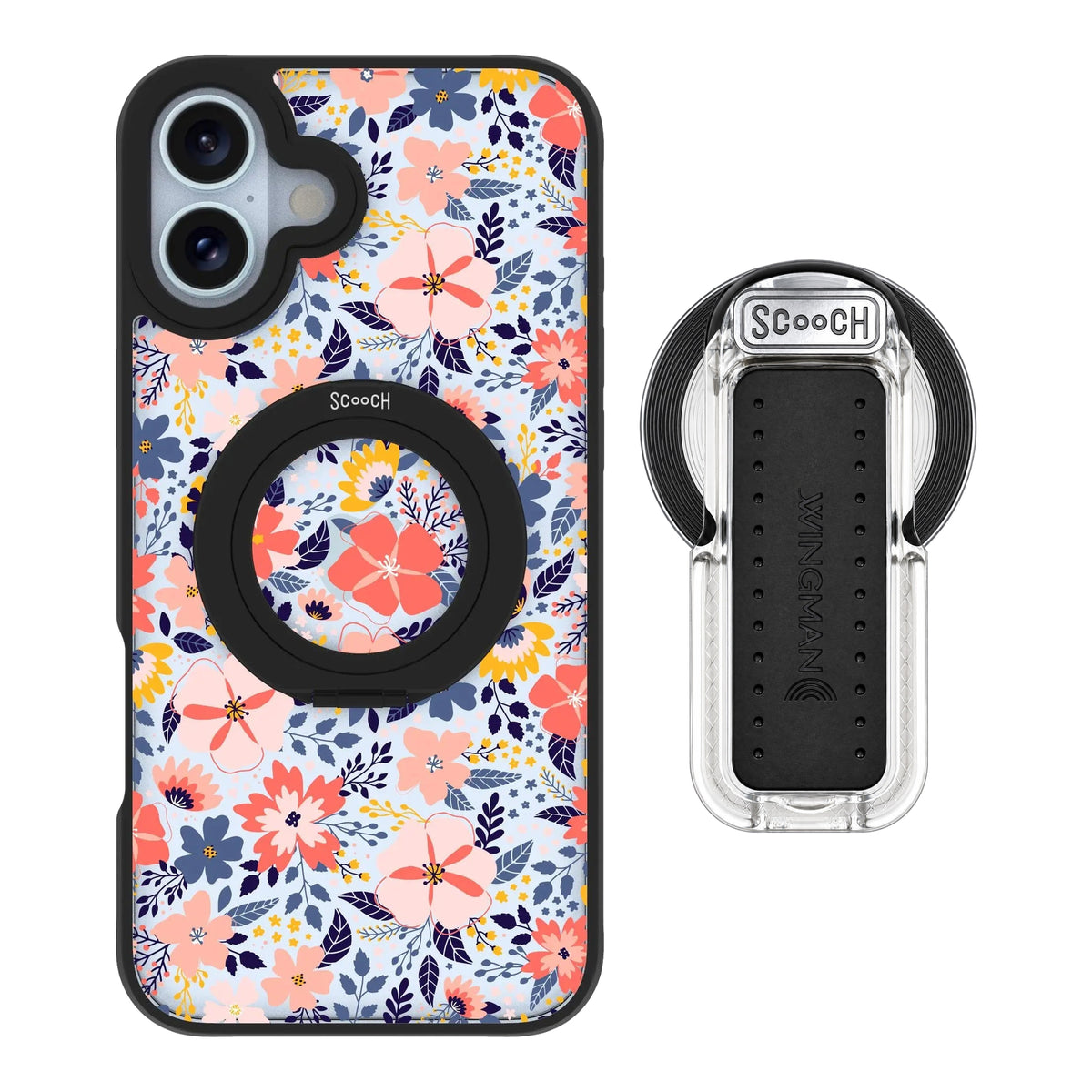 HaloCase Wildflowers for iPhone 16 Plus with Clear Wingback for MagSafe