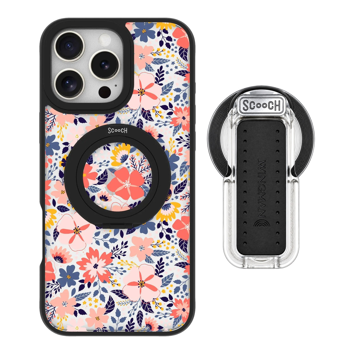 HaloCase Wildflowers for iPhone 16 Pro Max with Clear Wingback for MagSafe