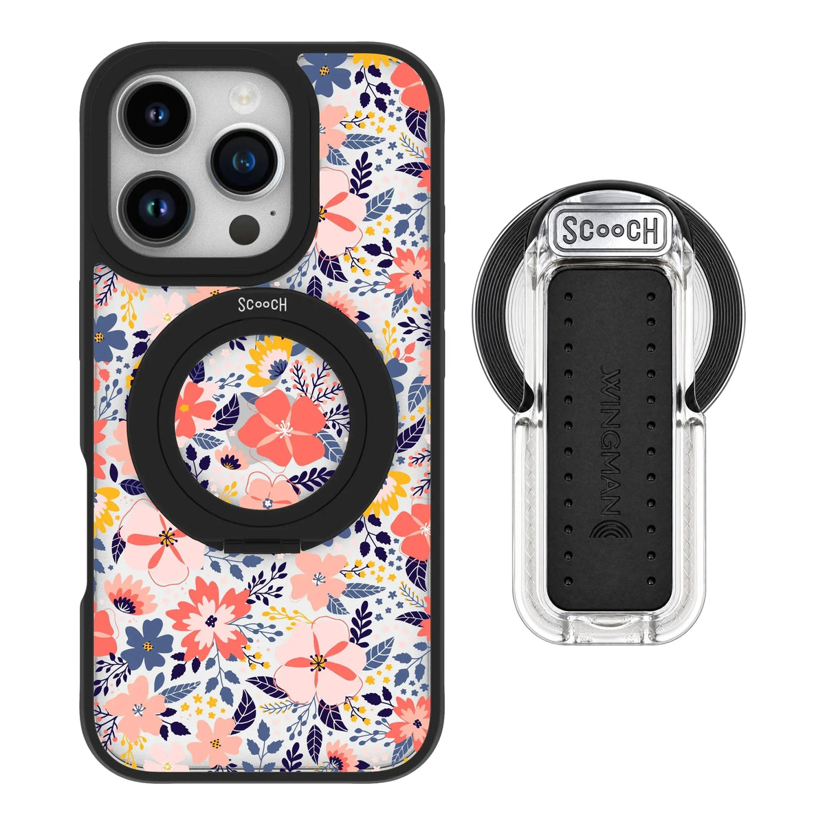 HaloCase Wildflowers for iPhone 16 Pro with Clear Wingback for MagSafe