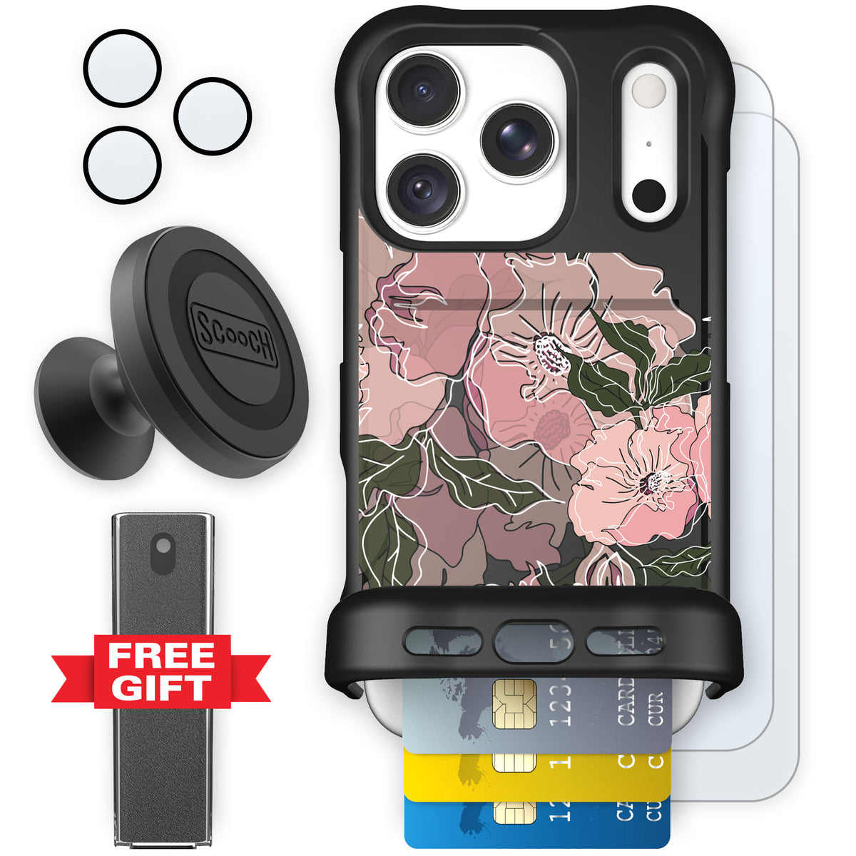 Wingmate Blush Botanical for iPhone 18 Pro — Defender Bundle