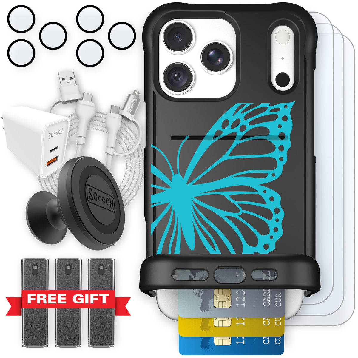 Wingmate Azure Butterfly for iPhone 18 Pro Max — Ultimate Bundle