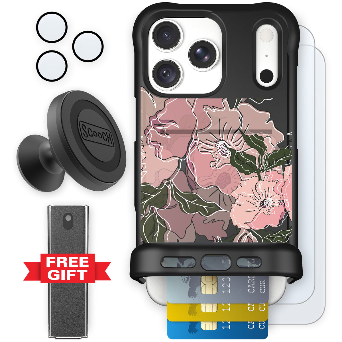 Wingmate Blush Botanical for iPhone 18 Pro Max — Defender Bundle
