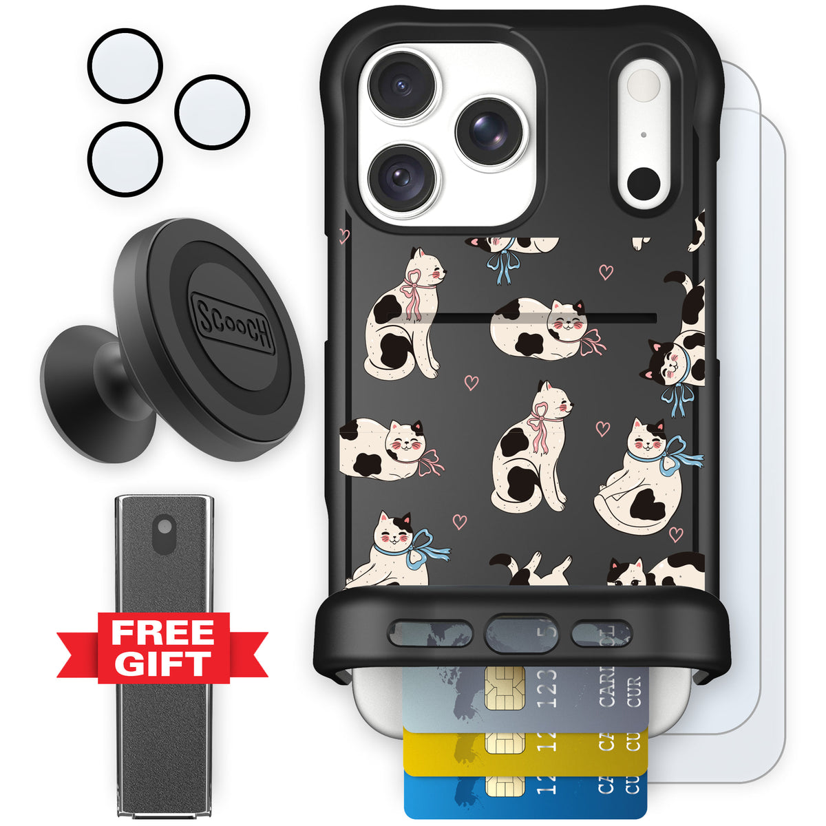 Wingmate Bow Kitties for iPhone 18 Pro Max — Defender Bundle