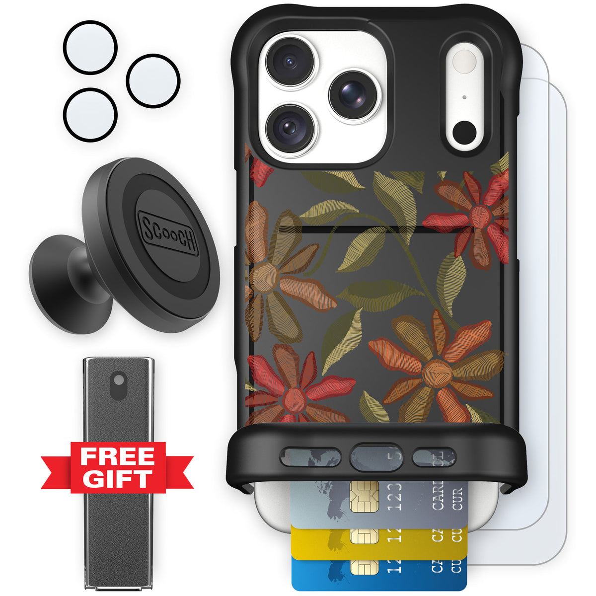 Wingmate Floral Tapestry for iPhone 18 Pro Max — Defender Bundle