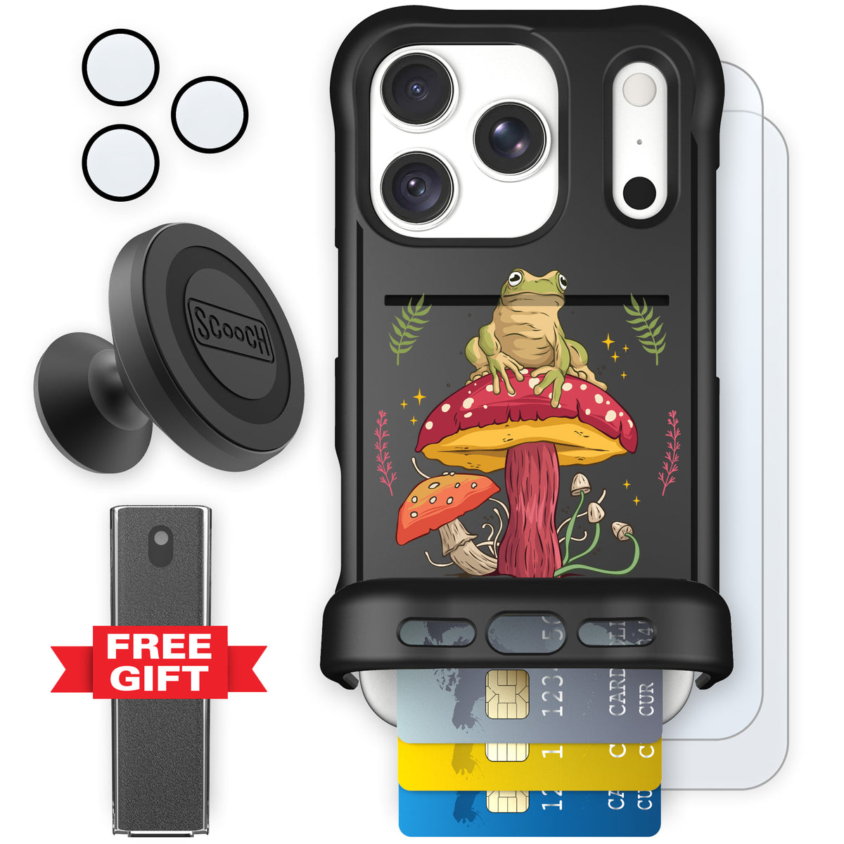 Wingmate Toadstool Frog for iPhone 18 Pro — Defender Bundle